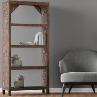 Bungalow Rose Vanetten 77" H x 38" W Solid Wood Standard Bookcase