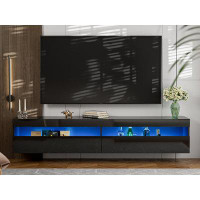 Wrought Studio Wrought Studio Led Floating Tv Stand For 85+ Inch Tv, Modern Wall Mounted Haning Tv Stand With Led Lights