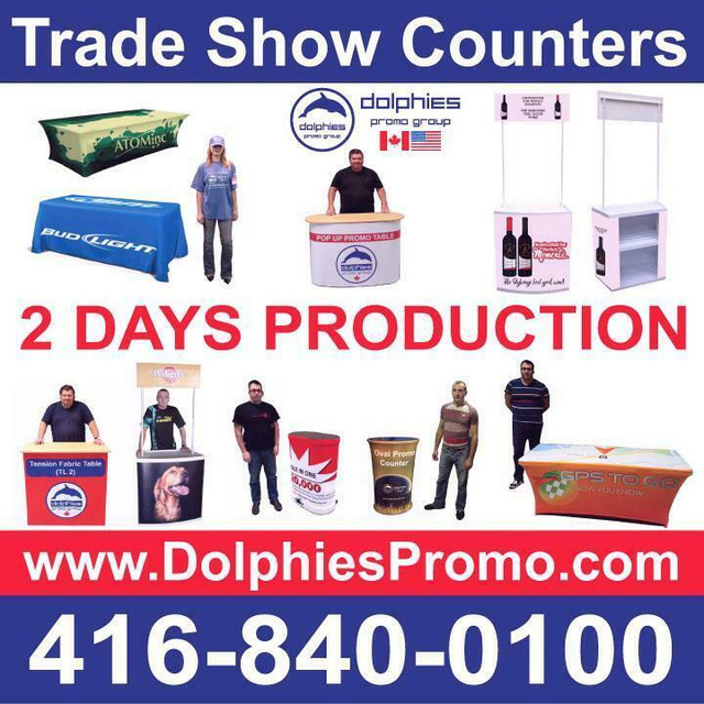 Portable Promo Marketing Event Sampling Pop Up Kiosk Table Promotional Counter + CUSTOM GRAPHICS - www.DolphiesPromo.com in Other Business & Industrial in Ontario
