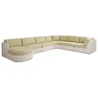 Tommy Bahama Outdoor Ocean Breeze Promenade 185.5'' Wide Outdoor Wicker Curved Patio Sectional with Cushions