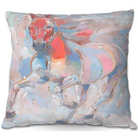 East Urban Home Couch Equine Elegance II Horses Square Throw Pillow
