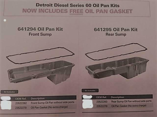 DETROIT SERIES 60 OIL PAN REAR SUMP 23522283 & 23522279 GASKET in Heavy Equipment Parts & Accessories