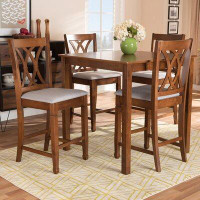 Red Barrel Studio 5 - Piece Counter Height Rubberwood Solid Wood Dining Set