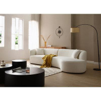 Orren Ellis Upholstery Curved Sofa with Chaise 2-Piece Set White
