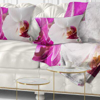 The Twillery Co. Abstract Blooming Orchid Flowers Lumbar Pillow