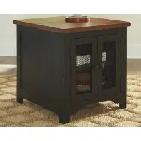 Signature Design by Ashley Signature Design By Ashley Valebeck Casual Rectangular End Table Black/Brown