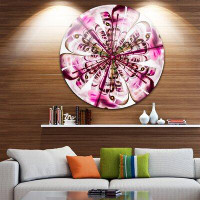 Made in Canada - Design Art 'Perfect Digital Flower Art in Dark Pink' Graphic Art Print on Metal