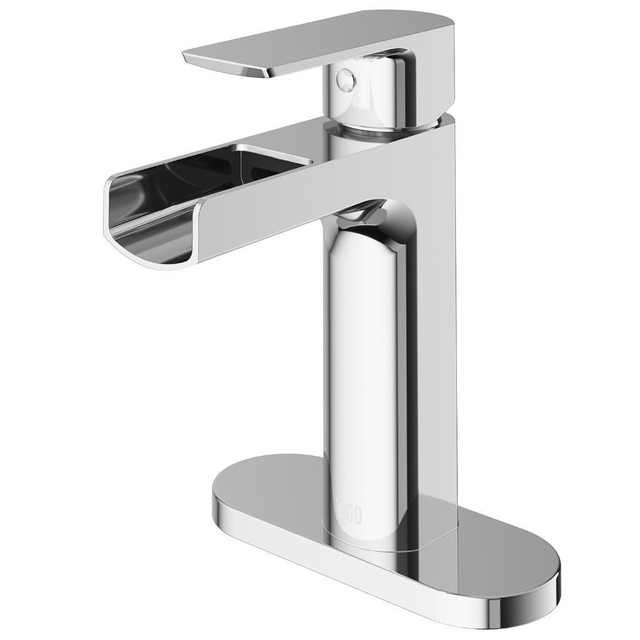 VIGO Paloma Single Hole Bathroom Faucet - 4 Finishes ( H: 6 3/4 Inch ) Optional Deck Plate WaterSense certified in Plumbing, Sinks, Toilets & Showers - Image 4