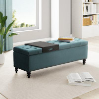 Darby Home Co Katz Upholstered Flip Top Storage Bench with tray
