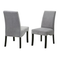 Hokku Designs Velvet Side Chair in Gray and Black