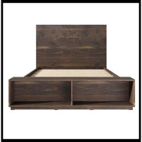 Loon Peak Wood Platform Bed With Storage Bench