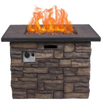 Rosecliff Heights Provencher Outdoor Concrete Propane Gas Fire Pit