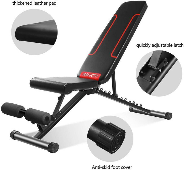 HUGE Discount Today! Magic Fit 7 Levels Foldable Weight Bench, Exercise Training Bench Adjustable | FAST, FREE Delivery in Exercise Equipment - Image 3