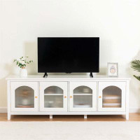 Red Barrel Studio TV Cabinet TV stand,TV ConsoleTable, Solid Wood Frame,Changhong glass door,Metal handle
