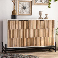 Great Deals Trading 53.54" Burlywood Rectangular Solid + Manufactured Wood Accent Cabinet