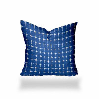 East Urban Home 20" X 20" Blue And White Enveloped Gingham Throw Indoor Outdoor Pillow