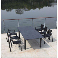 Bayou Breeze Ingram Extendable Metal Dining Table
