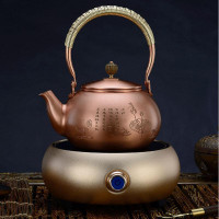 Clearance ! Handmade Vintage Cast Teapot Tea Kettle with Copper Lid for Boiling Water # 032014