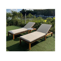 Hokku Designs Rauli 78.7" Long Reclining Chaise Lounge Set and Table