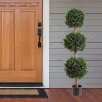 Darby Home Co Brooklyn 60" Artificial Boxwood Topiary in Planter