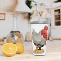 East Urban Home Chicken Plastic Tumbler With Straw