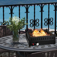 Red Barrel Studio Zinovie 6" H x 16.5" W Stainless steel Propane Outdoor Fire Pit Table
