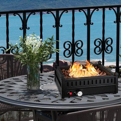 Red Barrel Studio Zinovie 6" H x 16.5" W Stainless steel Propane Outdoor Fire Pit Table in BBQs & Outdoor Cooking