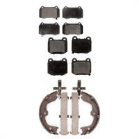 Front Rear Semi-Metallic Brake Pads And Parking Shoes Kit For Nissan 350Z INFINITI G35 KFN-100502