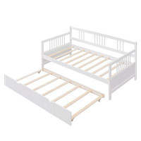 Red Barrel Studio Full Size Daybed Wood Bed With Twin Size Trundle