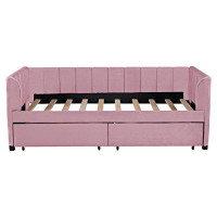 Latitude Run® Twin Size Upholstered Daybed With 2 Drawers