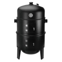 Cuisiland CUISILAND Multifunction Charcoal BBQ Smoker, Round Grill Cooker With Built In Thermometer And Hangers For Outd