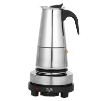 DALELEE 9-Cup Espresso Maker Moka Pot Coffee Infusing w/ Electric Stove Stainless 450ml
