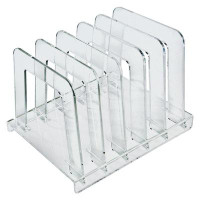 Azar Displays Clear Acrylic File Sorting Desk Organizer with Five Section Dividers