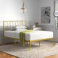 Willa Arlo™ Interiors Rollingwood Vintage Low-profile metal bed frame
