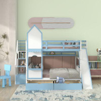 Harper Orchard Ozora Full over Full 2 Drawer Standard Bunk Bed with Shelves by Harper Orchard