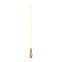 Aspen Creative Corporation Aspen Creative 20504-11, 12" Natural Finish Wooden Knob Pull Chain With Polished Brass Accent