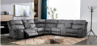 Summer Sale!! Large Luxurious Grey Sectional w/Power Recliner and 4 Cupholders