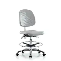 Inbox Zero Class 10 Polyurethane Clean Room Chair - Medium Bench Height With Medium Back & Casters In Grey Polyurethane