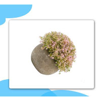 Primrue Mini Plastic Artificial Plants Grass In Pot/Small Artificial Faux Greenery