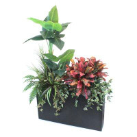Dalmarko Designs Faux Anthurium and Croton Foliage Plant in Planter
