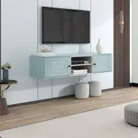 Winston Porter Wall Mounted 65" Floating TV Stand With Large Storage Space, 3 Levels Adjustable Shelves