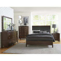 Ceballos Dark Cherry Finish 1Pc Chest Of 5X Drawers Satin Nickel Tone Knobs Transitional Style Bedroom Furniture