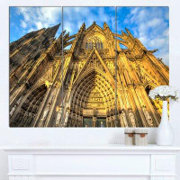 Made in Canada - Design Art 'Dom Church in City Cologne Lit By Sun' 3 Piece Photographic Print on Wrapped Canvas Set