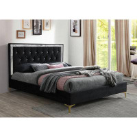 Everly Quinn Queen Tufted Upholstered Platform Bed