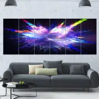 Made in Canada - Design Art 'Blue Explosion of Paint Drops'  6 Piece Graphic Art Print Set on Canvas