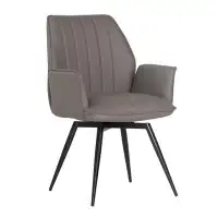 Latitude Run® Fronia Iron Upholstered Dining Chair, Grey