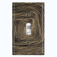 WorldAcc Metal Light Switch Plate Outlet Cover (Abstract Swirl Art Gray - Single Toggle)