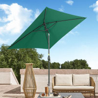 Arlmont & Co. Outdoor Patio 6.5x6.5ft Deck Market Umbrella, Outside Table Umbrellas with Non-Fading canopy