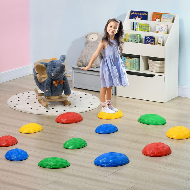 12 PCS BALANCE STEPPING STONES FOR KIDS WITH ANTI-SLIP MAT in Toys & Games