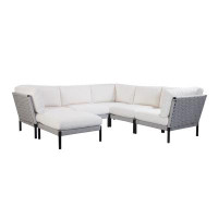 Spectra Home Calabasas 112" Wide Outdoor U-Shaped Patio Sectional with Cushions